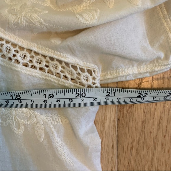 Soft Surroundings Floral Embroidered Bohemian Quarter Sleeve Blouse Medium - Picture 10 of 11